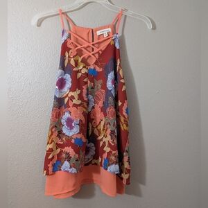Monteau Tank Top Floral Blouse